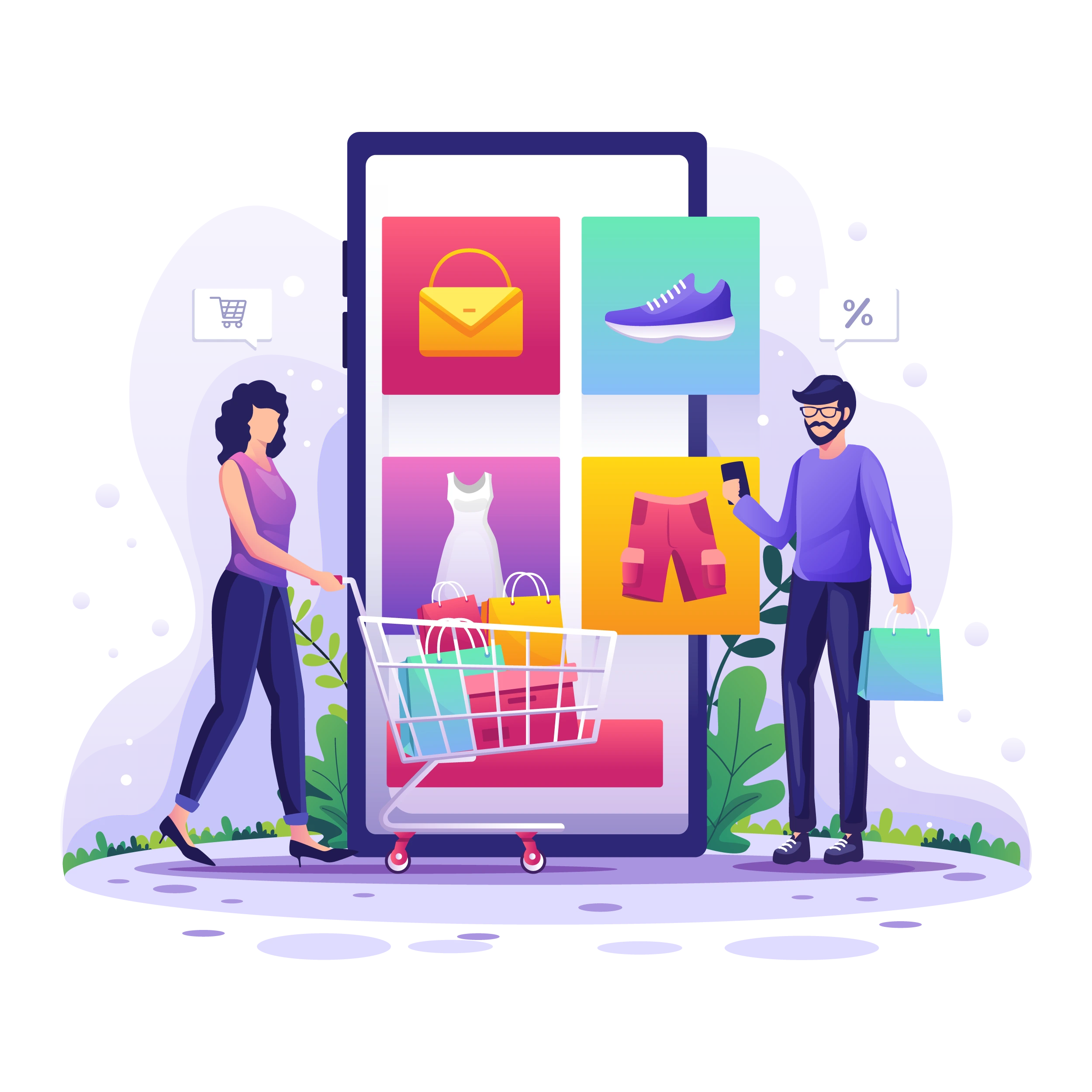 —Pngtree—online shopping design concept couples 6337629